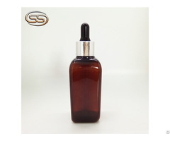 100ml 3 5 Oz Amber Color Plastic Dropper Container For Skin Care Product