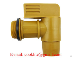 2 Inch Bsp Thread Polyethylene Drum Faucet Gold Barrel Tap Plastic Spigot