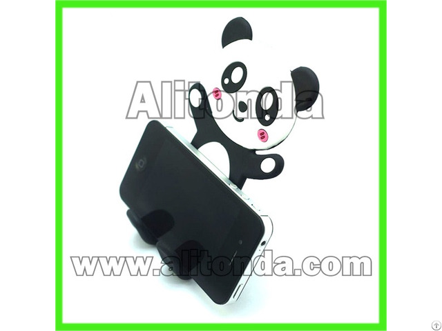 Soft Bend Pvc Cartoon Animal Panda Cow Tiger Phone Holder Custom