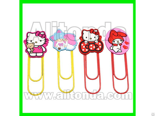 Cartoon Animal Food Car Truck Flower Shape Cute Pvc Bookmark With Clips For Promotional Gifts