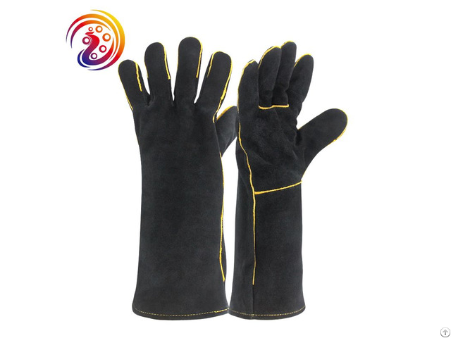 Welding Welders Gloves Heat Resistant Cow Split Fireplace Leather Glove