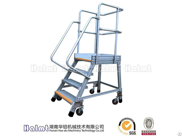 Portable Construction Industrial Ladders With Wheels