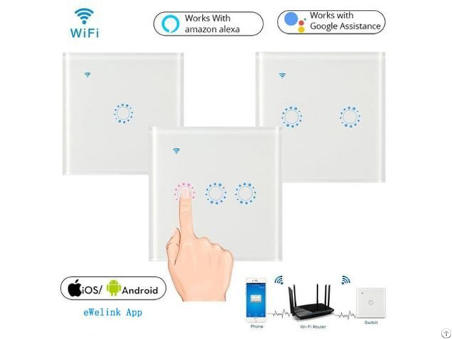 Eu Uk Standard 86 Type Wifi Smart Touch Wall Switch