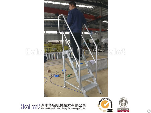 Stationary Aluminium Steps With Handrails