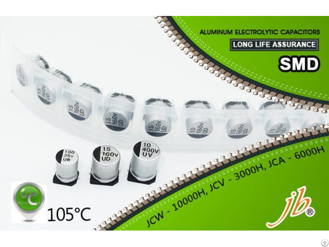 Jca 6000h At 105 Degrees C Long Life Assurance Smd Aluminum Electrolytic Capacitor