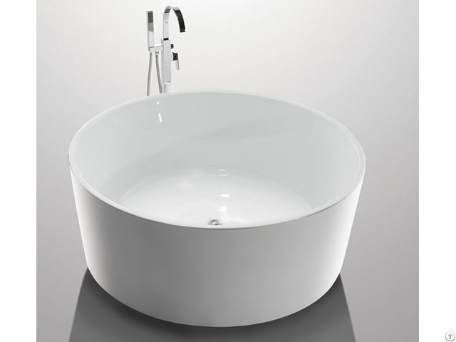 White High End Acrylic Freestanding Soaking Tubs For Small Spaces Round Shape Yx 732