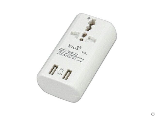 New Innovative Pro1 Global Travel Adaptor With Double Usb 3 1a Nwat 3u1 Wholesale
