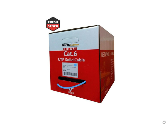 1000ft Cat6 Plenum Cmp Solid Utp Ethernet Networking Cable