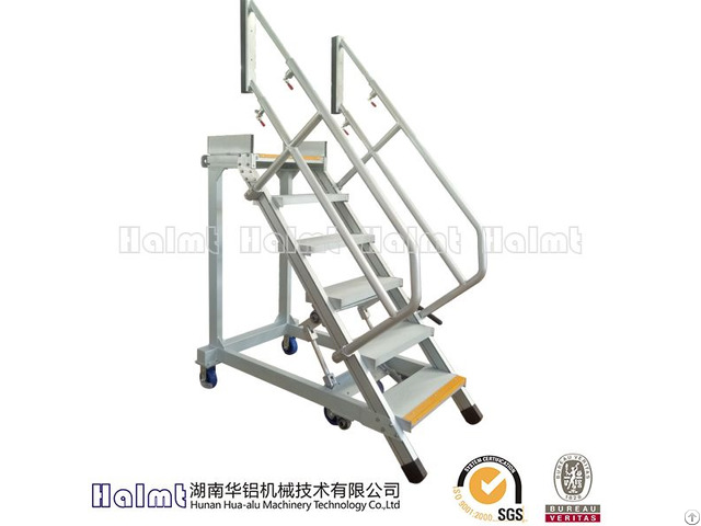 Moveable Aluminium Working Step Ladders With Extension Handrails