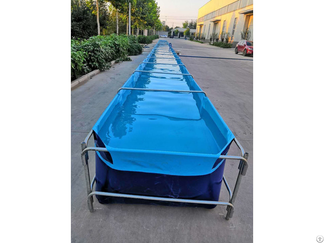 Galvanized Steel Pipe Bracket Pvc Material Foldable 32m Long Breeding Pool Tank For Lobster And Fish