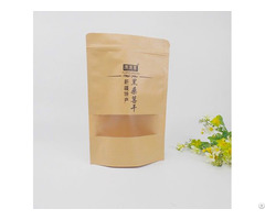 Printed Brown Plastic Lined Zipper Food Kraft Paper Bag