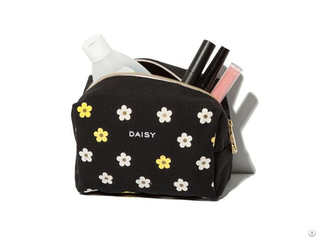 Cosmetic Bag Manufacturer Canvas Daisy Makeup Bags Cosmetics Promotional