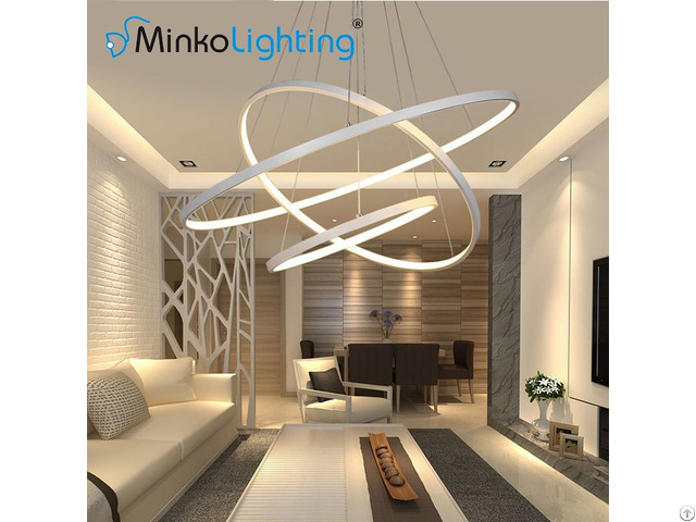 Modern Acrylic Circle Pendant Lights Contemporary Chandeliers Round Hotel Led Lamp