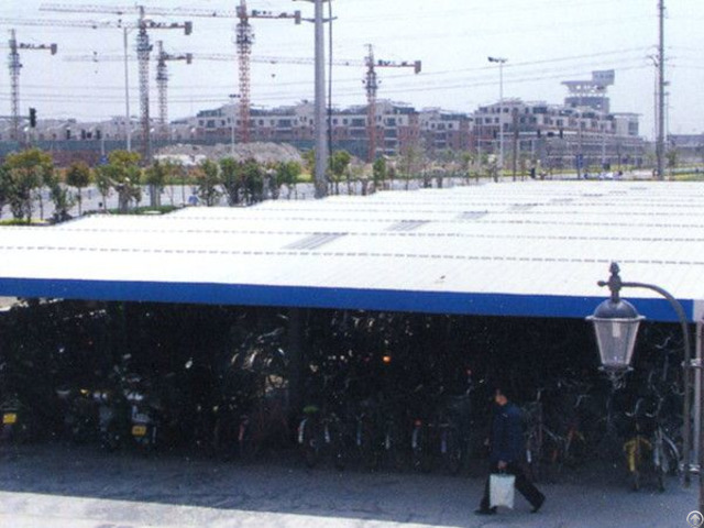 Steel Single Big Span Split Across The Bike Shed Waterproof Storage