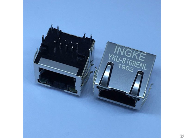 Ingke Yku 8109enl 100 Percent Cross 615008137421 Through Hole Tab Up Rj45 Jack Modular Connector 8p