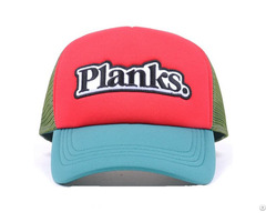 Applique Embroidery Sponge Front Panel Mesh Cap