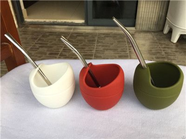 China Hot Sale Yerba Cup Silicone Gourd With Bombilla Supplier
