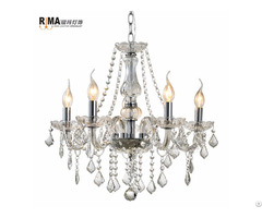 Hot Sale Decorative Indoor Lighting 5 Arm K9 Luxury Glass Crystal Chandeliers