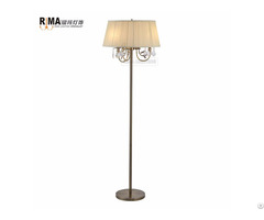 Decorative Fabric Lampshade Crystal Floor Lamp Modern