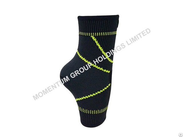 Gray And Green Sport Knitted Ankle Support