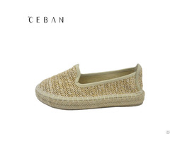 Women Platform Shoes Jute Ramie Weave Pumps Footwear