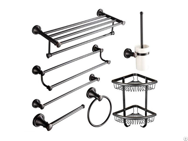 High Quality 7 Pieces Oil Rubbed Bronze Traditional Bathroom Towel Bar Accessories Set Wholesale