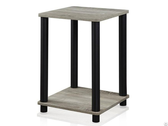 Home Modern Design Simple Square Grey Black Finish Simplistic End Table Wholesale