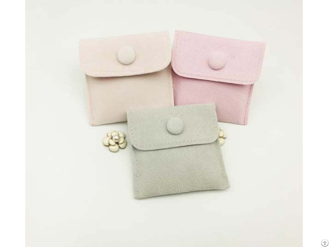 Velvet Jewelry Envelope Bag With Button Closure