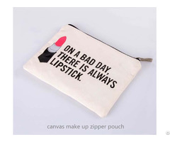 Cotton Canvas Cosmetics Zipper Pouch