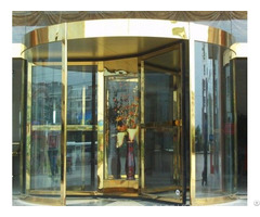 High Quality Gold Color Automatic Revolving Stainless Steel Hotel Door