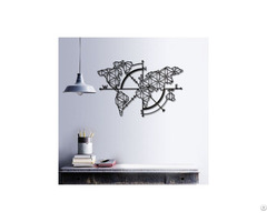 Linewallart Metal World Map Figure Portrait