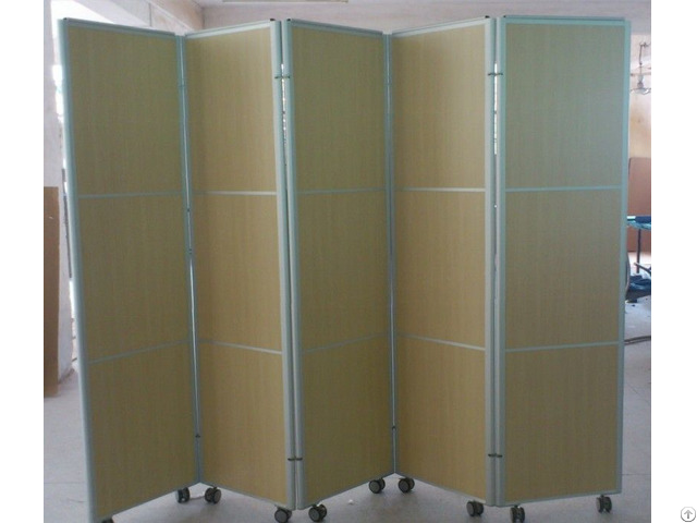 New Style Folding Screen Room Division Aluminum Frame Wheels Non Straightening