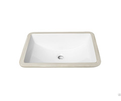 White Porcelain Rectangular Undermount Basin Sink