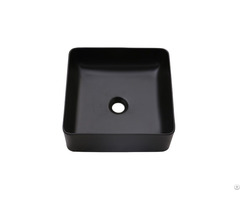 Square Matte Black Ceramic Sink