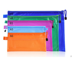 Pvc Mesh Zipper Document File Organizer Bag