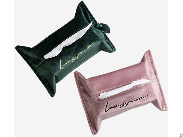 Soft And Luxury Velvet Tissue Holder Pouch