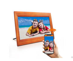 Hdgenius 13 Inch Large Wifi Digital Picture Frame 1080p Full Hd Touchscreen Real Wood