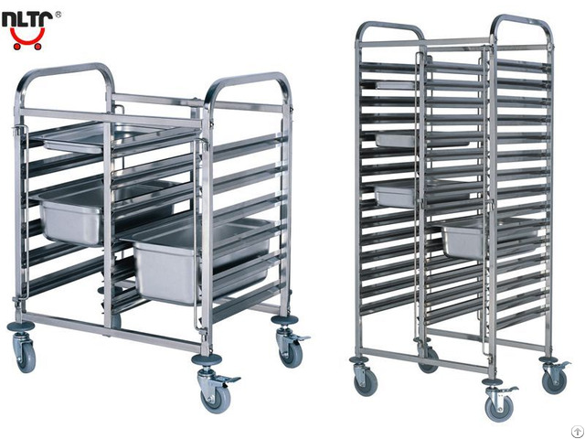 Stainless Steel Double Unit Rack Trolley Knock Down