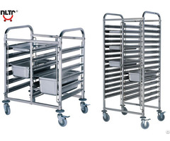 Stainless Steel Double Unit Rack Trolley Knock Down