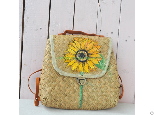 Sell Seagrass Handwoven Fashion Backpack