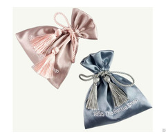 Embroidery Satin Gift Bag With Polyester Tassels