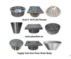 Stainless Steel Strainer And Cleanout Top For Cast Iron Floor Drains Body