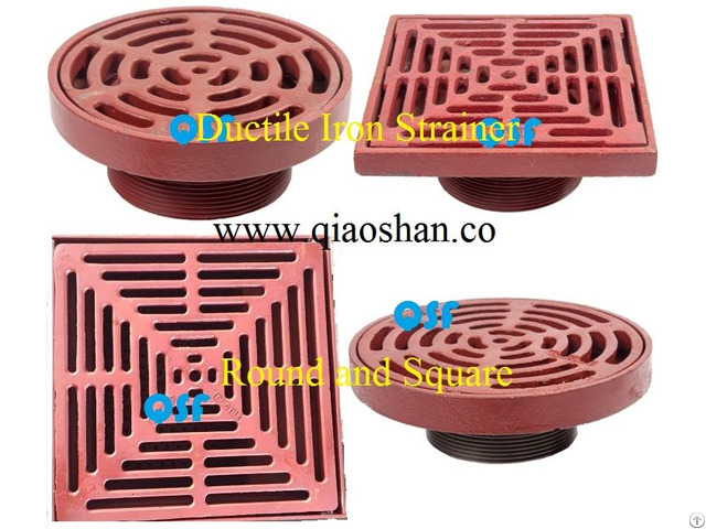 Round And Square Ductile Iron Strainer Floor Drains