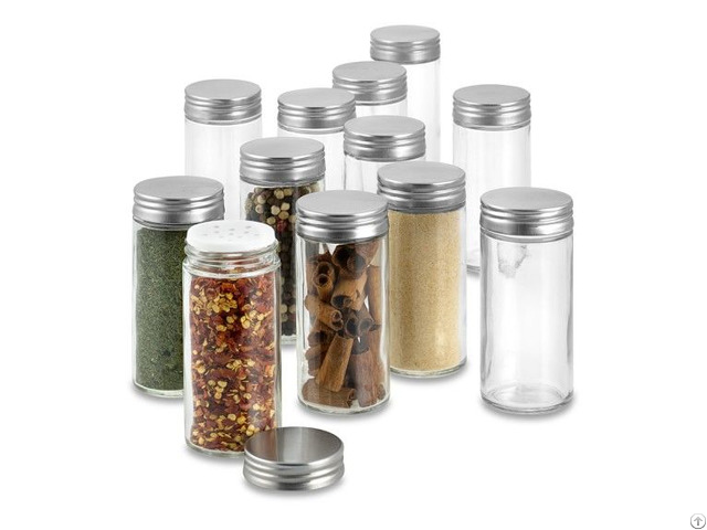 Glass Round Shaker Spice Jar