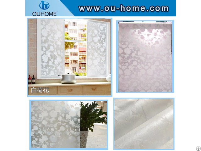 Bt8086 White Lotus Self Adhesive Privacy Glass Film