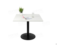 Square White Marble Dining Table With Black Iron Metal Legs For Living Room