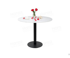 Beautiful Round White Marble Table Top With Iron Cast Legs