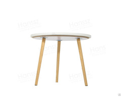 Small Round Side Table With Marble Top Wooden Legs