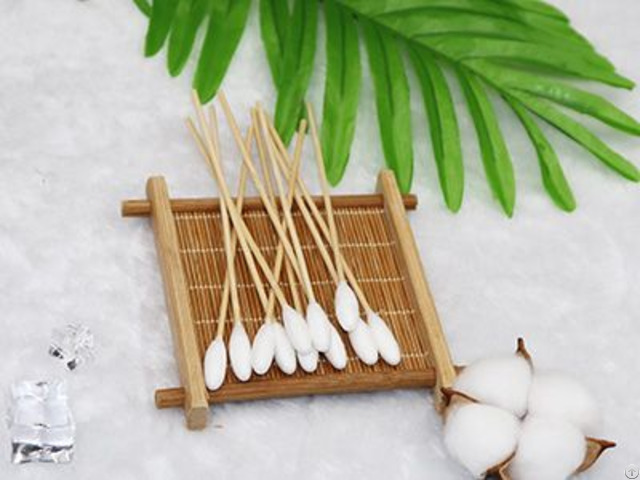 6 Inch Bamboo Medical Oral Care Wipe Cotton Tips Applicator