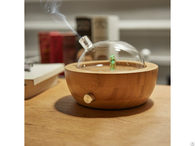 Wood Base Glass Aroma Diffuser With Essential Oil Home Use Wholesale Chinese Supplier